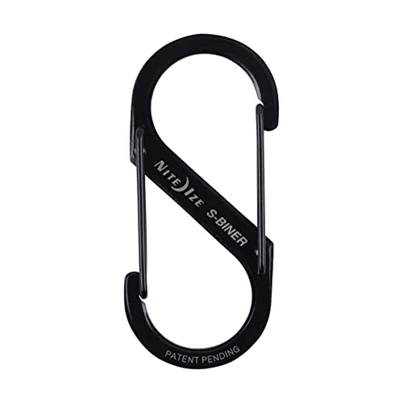 Nite Ize S-Biner Dual Carabiner Stainless Steel, Black, #3-Size, SB3-03-01 (4-Pack)