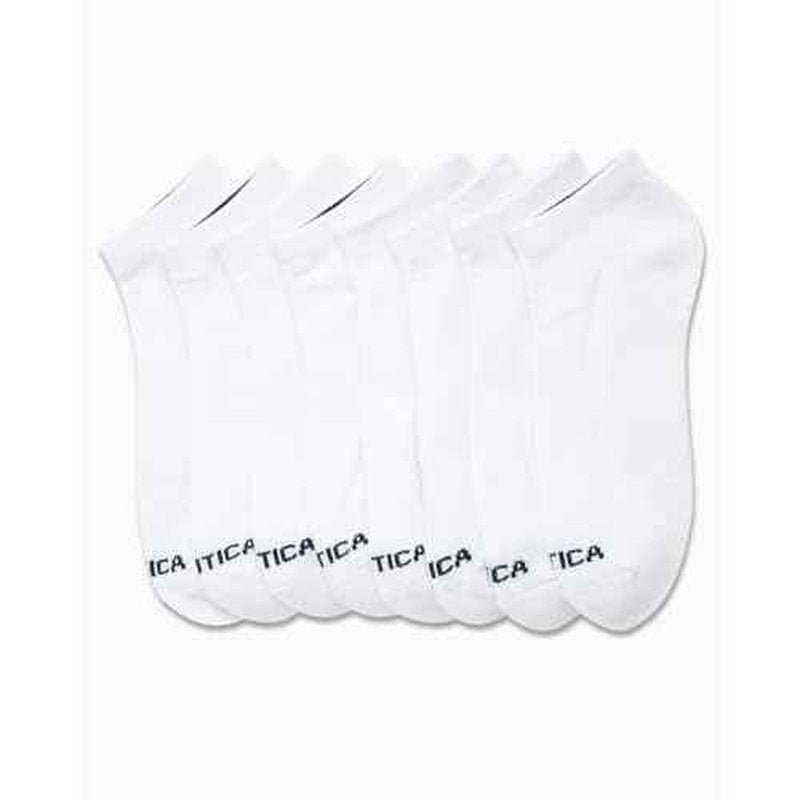 Nautica Mens Low Cut Socks - 8 Pack Soft Stretch Cushioned Athletic Ankle Socks for Men for Sports and Running (Size 6-12.5)