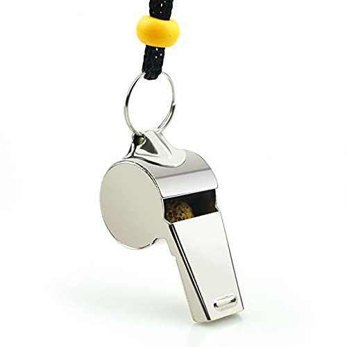 Hipat Stainless Steel Sports Whistles with Lanyard, Loud Crisp Sound Whistles Great for Coaches, Referees, and Officials