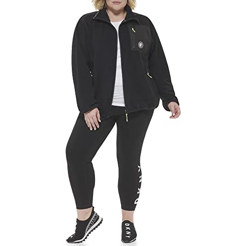 DKNY Womens Sport Full Zip Hybrid Polar Fleece Jacket