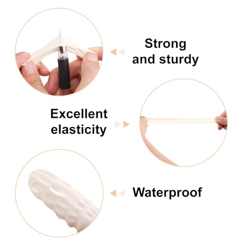 G2PLUS Disposable Finger Cots, 400pcs White Latex Rubber Finger Gloves, Rolled Edge Protective Covers for Electronic Repair, Nail Art, Tattoo, Lab Use, Crafting