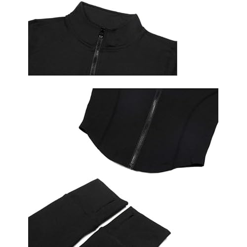 Lviefent Womens Lightweight Full Zip Running Track Jacket Workout Slim Fit Yoga Sportwear with Thumb Holes