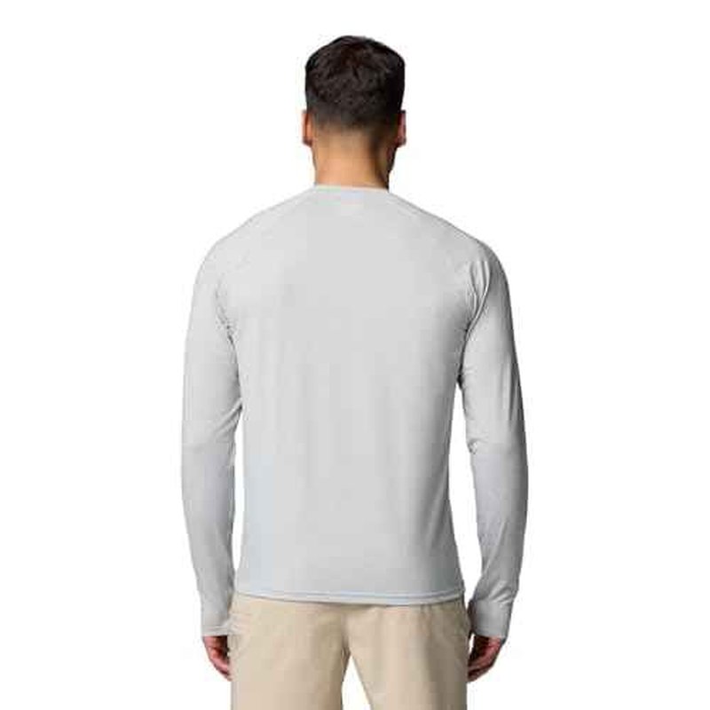 Columbia Mens PFG Uncharted Long Sleeve Shirt, Cool Grey Heather, Large
