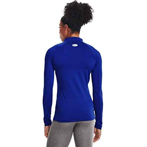 Under Armour Womens Authentics Mock Neck T-Shirt, Royal (400)/Black, Medium
