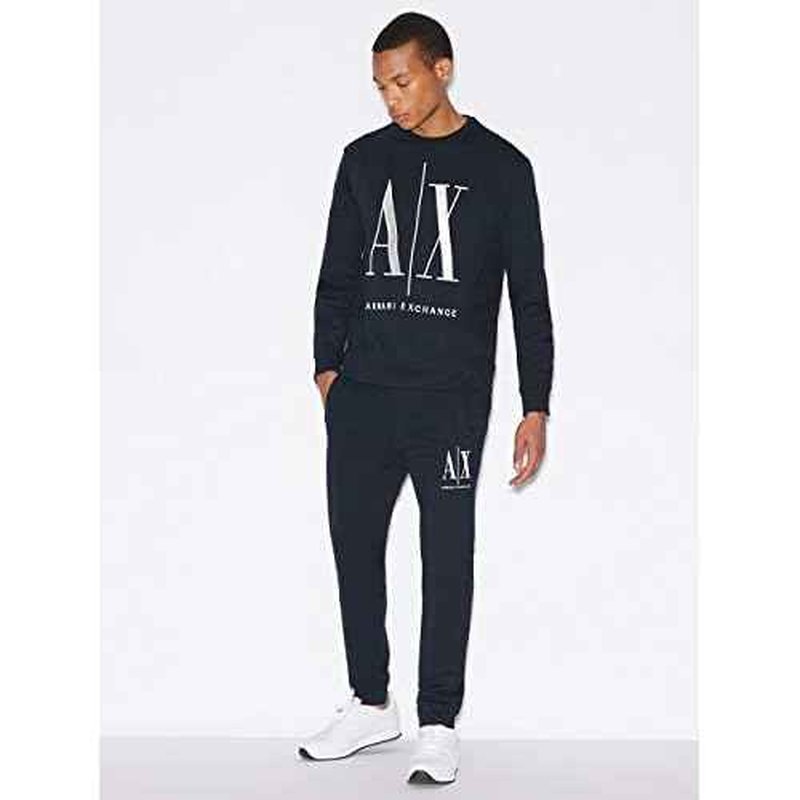 Armani Exchange mens Icon Project Embroidered Pullover Sweatshirt