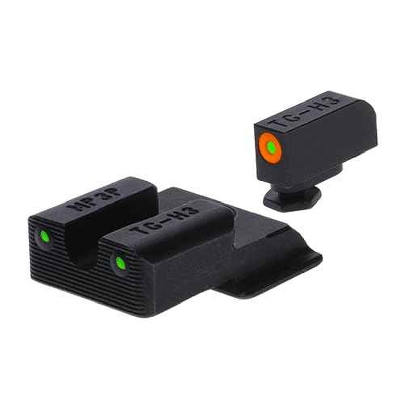 TRUGLO Tritium Pro Night Sights, Compatible with Smith & Wesson Handgun Models Glow-in-The-Dark Front & Rear Gun Sight Set with Focus Lock Front Ring