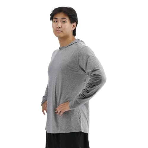 TYR Men's Long Sleeve Sun Protection Performance Hoodie Shirt UPF 50+