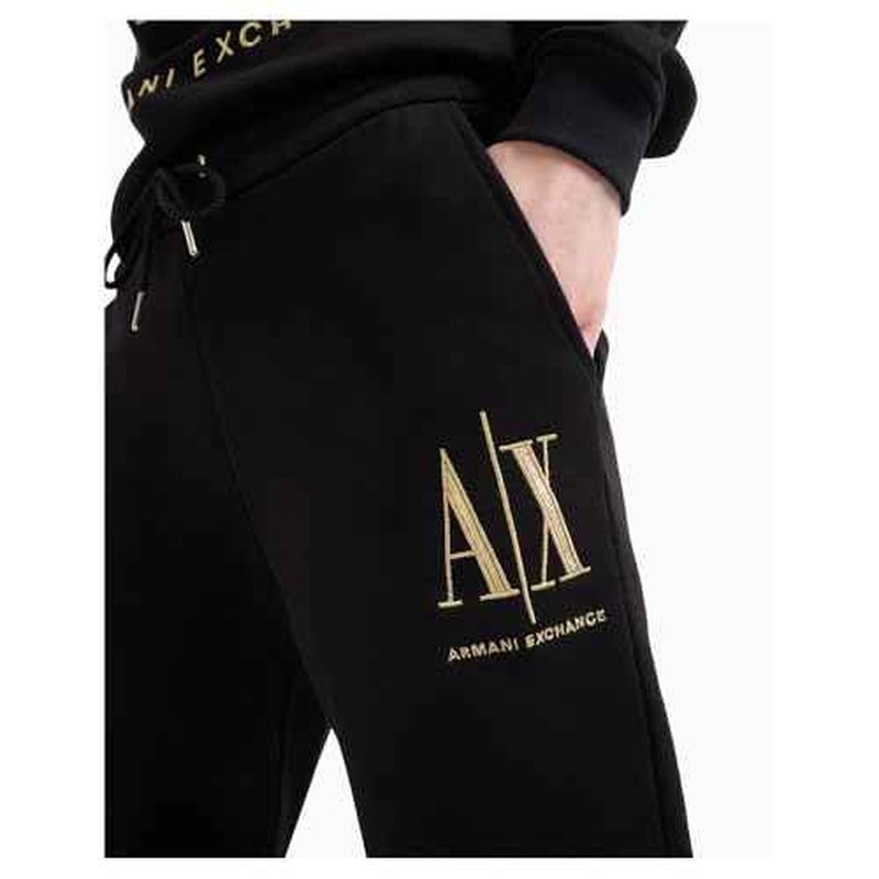Armani Exchange Womens Foundation Icon Gold Sweatpants
