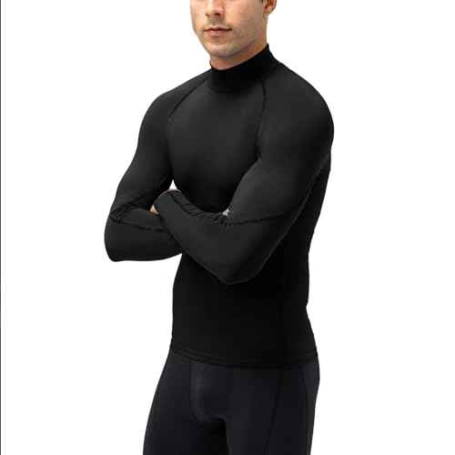 Men's Compression Shirts Long Sleeve Athletic Running Tops Football Turtle Neck Shirts Sport Baselayer Undershirt