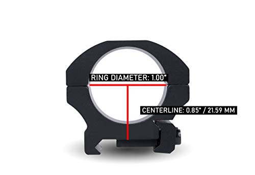 Monstrum Precision Scope Rings | 1 inch Diameter | Picatinny | 0.80 inch Height