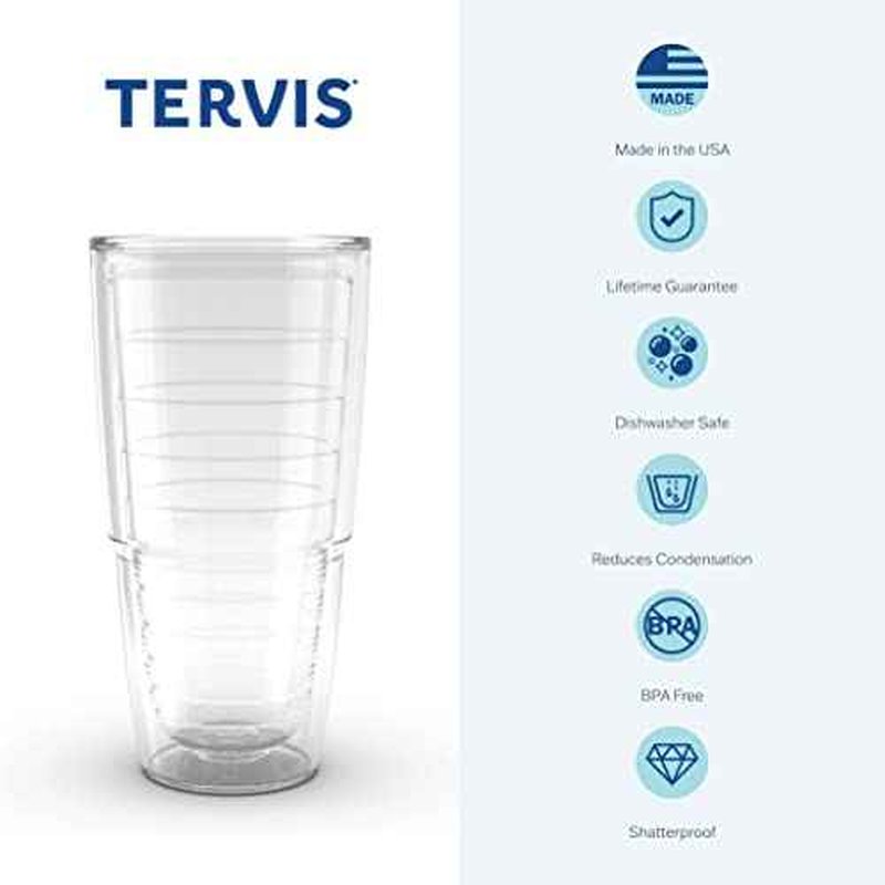Tervis Coast Guard Emblem Made in USA Double Walled Insulated Tumbler Cup Keeps Drinks Cold & Hot, 24oz, Unlidded