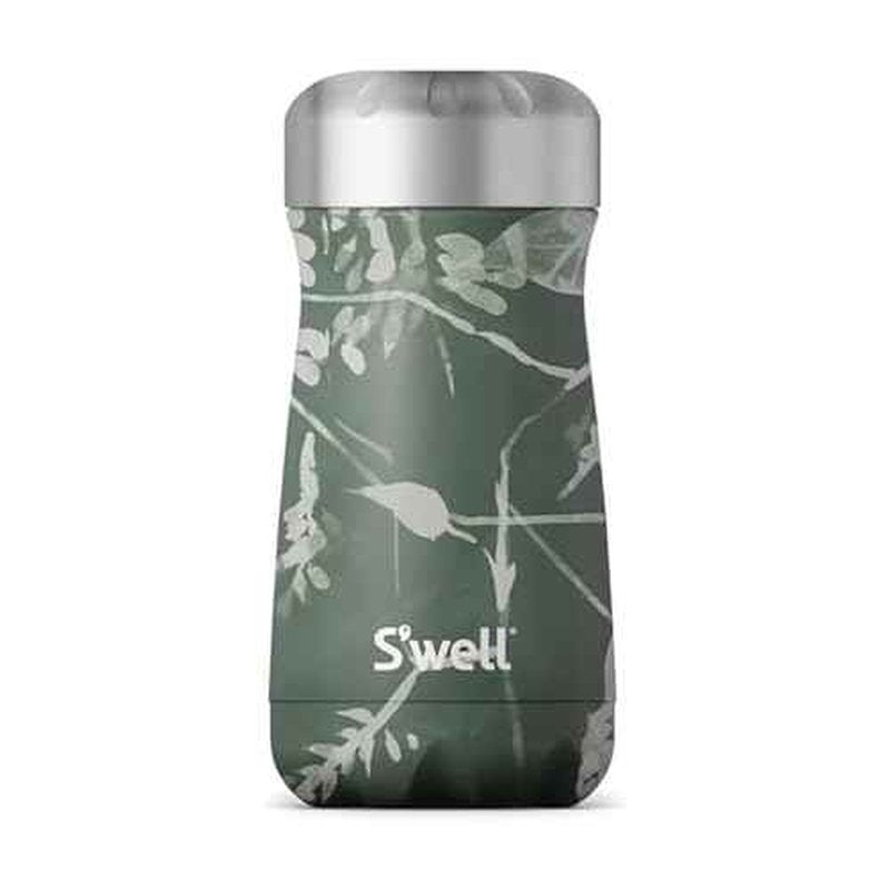 S'well Stainless Steel Traveler, 12oz, Green Foliage, Triple Layered Vacuum Insulated Containers Keeps Drinks Cold for 20 Hours and Hot for 9, BPA Free, Easy Carrying On the Go