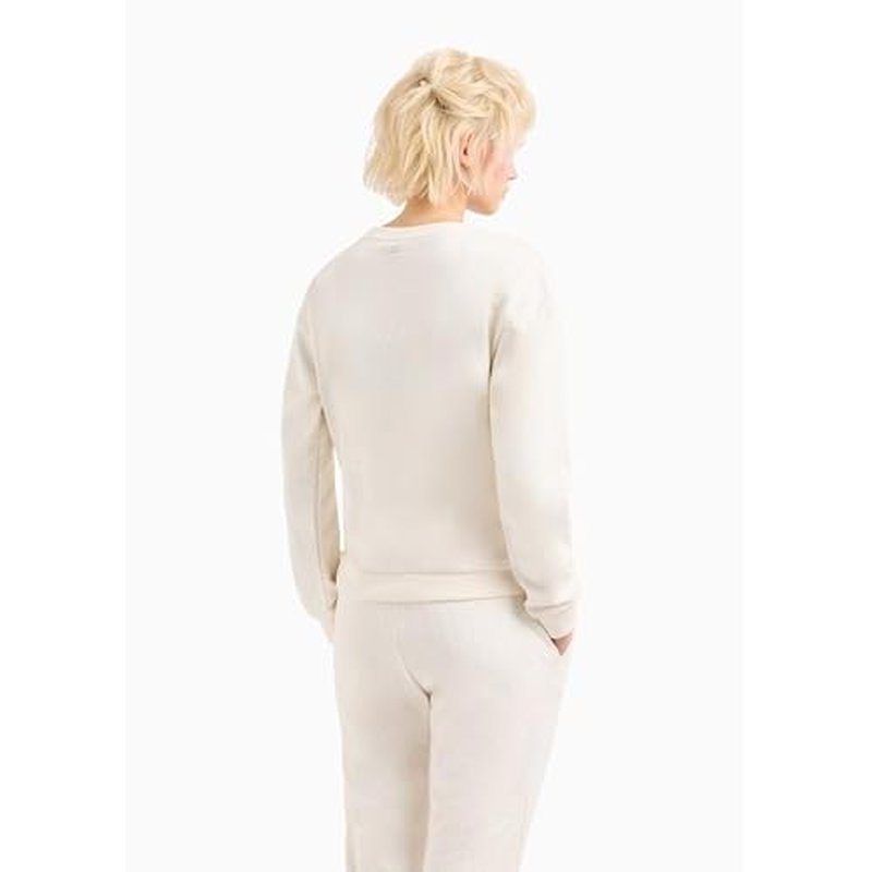 Armani Exchange womens Cotton French Terry Sweatshirt With All Over Logo