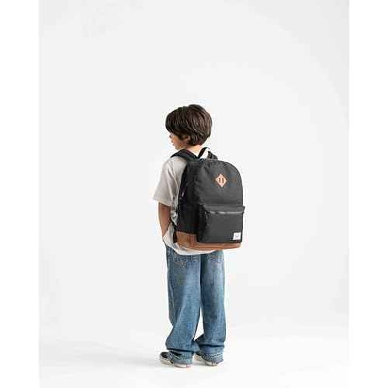 Herschel Supply Co. Heritage Backpack, Black/Saddle Brown (Limited Edition), Youth-26L