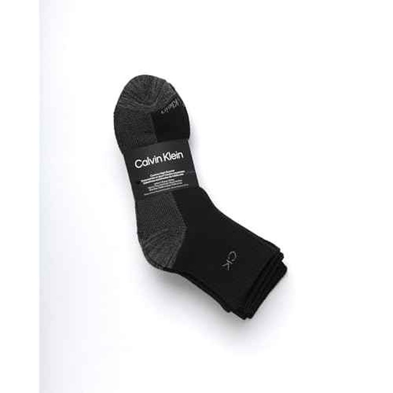 Calvin Klein Mens Socks - Athletic Cushioned High Quarter Cut Socks (6 Pack)
