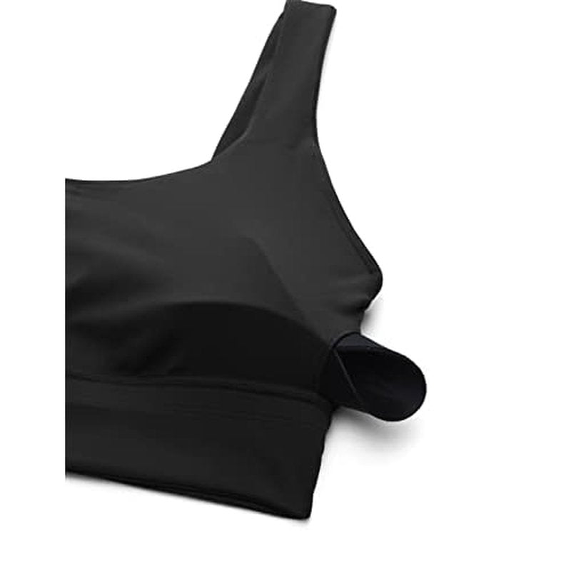 CRZ YOGA Butterluxe U Back Longline Sports Bras for Women - Scoop Neck Padded Yoga Workout Crop Top with Built in Pads