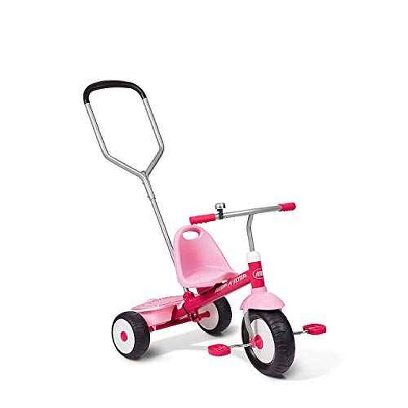 Radio Flyer Toddler Bike, Kids Bike, Outdoor Toys, Toddler Toys for Ages 2-4, Deluxe Steer & Stroll Kids Tricycle, for Ages 2-5, Pink