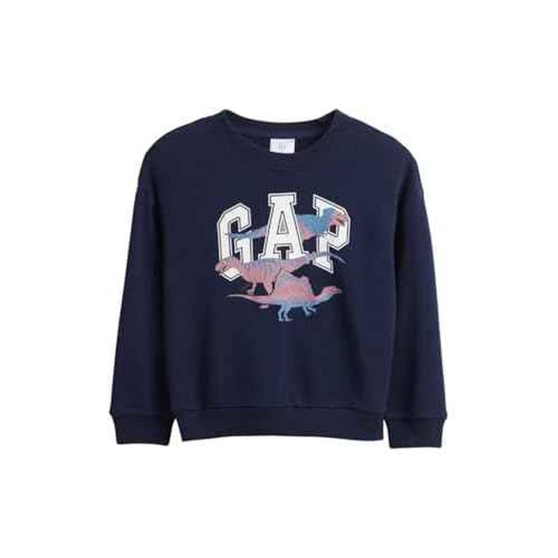 GAP Baby Boys' Oversized Crewneck Logo Sweatshirt