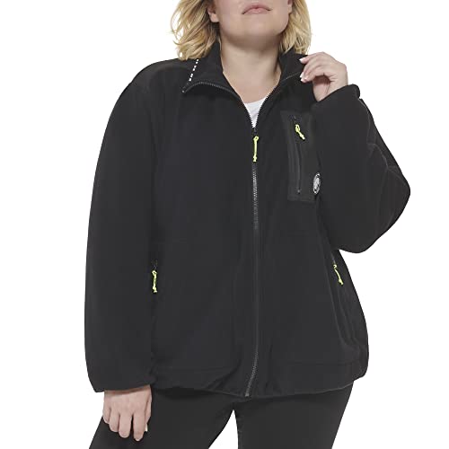 DKNY Womens Sport Full Zip Hybrid Polar Fleece Jacket
