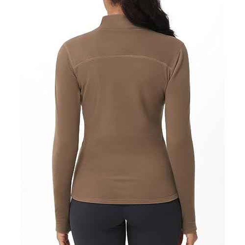 THE GYM PEOPLE Women's Mock Turtleneck Long Sleeve Shirts Fleece Thermal Underwear Pullover Tops with Thumb Hole