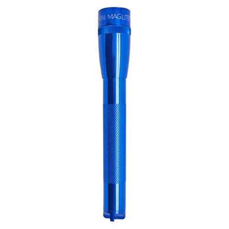 MagLite Mini LED Flashlight - Ultra Bright 127 Lumens, Adjustable Beam, Water-Resistant IPX4, Shock Resistant, 2 Power Modes, includes 2 AA Premium Alkaline Batteries - (Combo Pack, Blue)