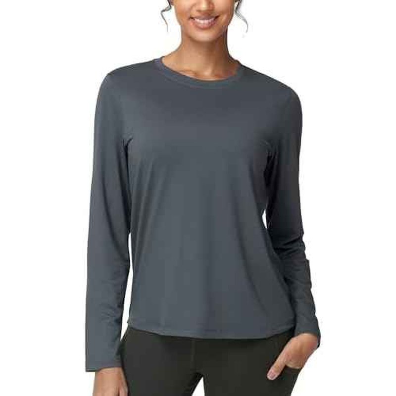 THE GYM PEOPLE Women's Long Sleeve Soft Workout Shirts Basic Crewneck UPF 50+ Sun Lightweight Fall Athletic Running Tops