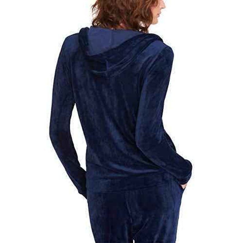 Gloria Vanderbilt Women Velour Full Zip Sweatshirt Hoodie Jacket