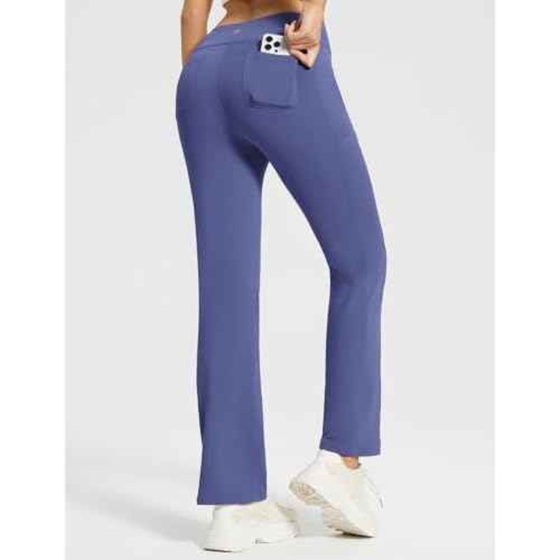 baleaf Women's Fleece Lined Pants Yoga Pants Warm Thermal Winter High Waisted Straight Leg Leggings with 6 Pockets