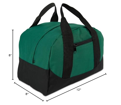 12" Mini Two Tone Duffle Bag (Dark Green)