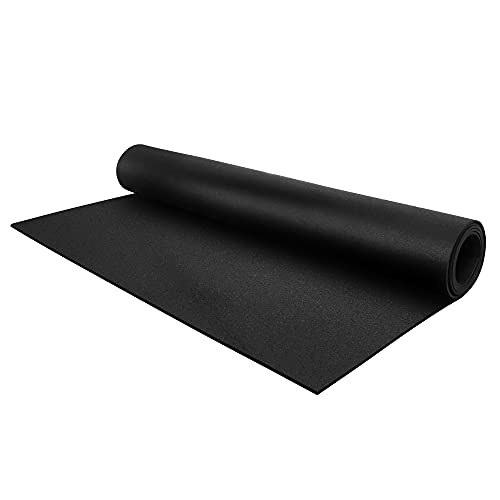 Flooring Inc 1/4" Tough Rubber Flooring Roll | Flexible Recycled Rubber Gym Floor Mats for Home Gym | Heavy Duty Rubber Mat for Home Gyms, Sheds, Horse Stall Mat or Trailer | 5-4’x10’ | Black