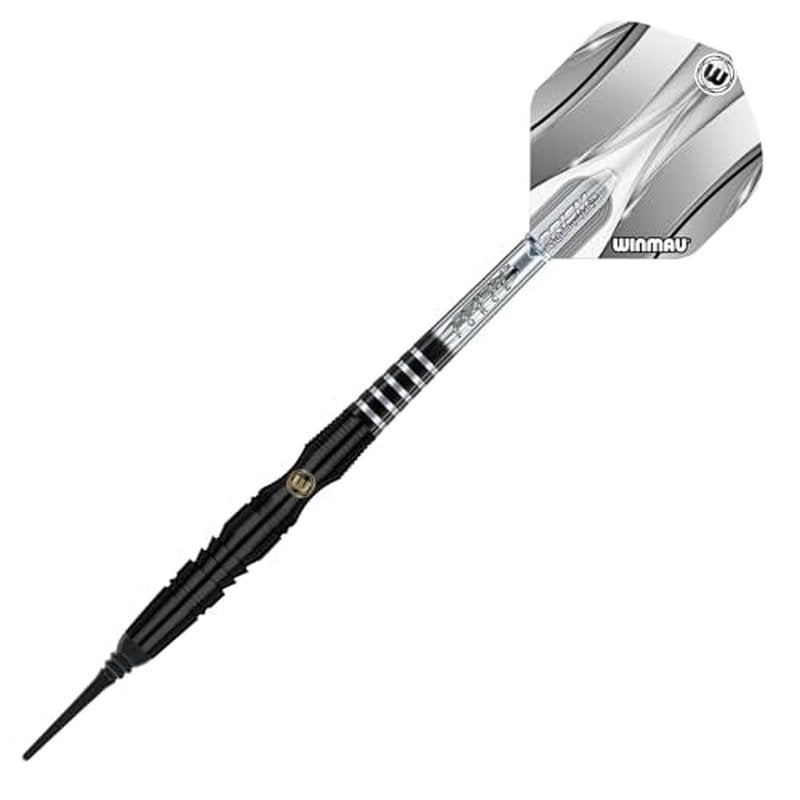 Winmau Sniper Black Professional Tungsten Darts Set with Flights and Stems (Shafts)