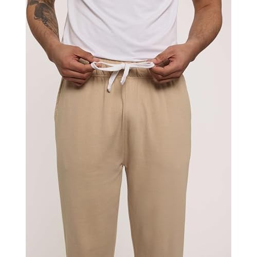Real Essentials 3 Pack: Men's Tech Fleece Athletic Casual Open Bottom Sweatpants with Pockets (Available in Big & Tall)