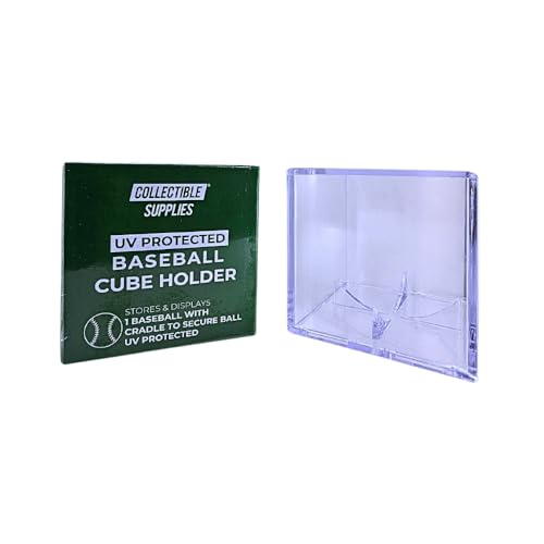 UV Protected Baseball Display Case | Acrylic Baseball Cube Clear Storage Case with UV Protection (1 UV Baseball Cube)