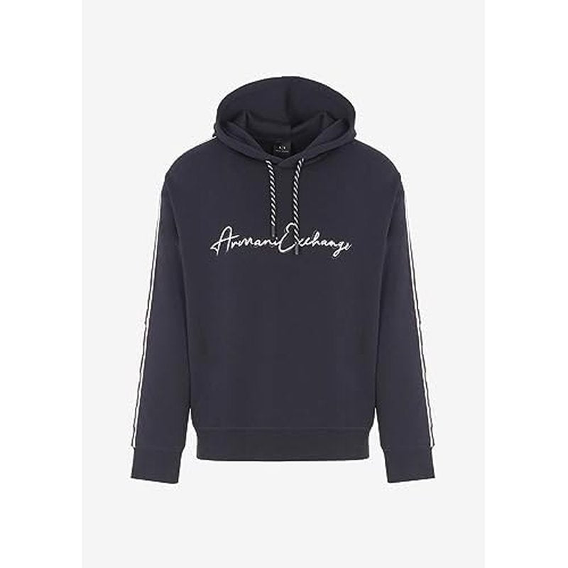 Armani Exchange Men's Bonded Cotton Signature Logo Hoodie Sweatshirt
