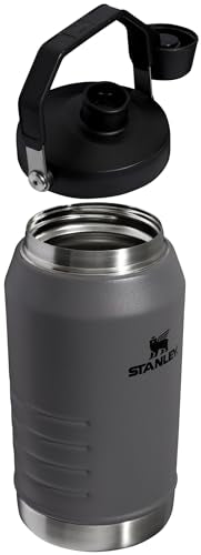 Stanley Iceflow Fast Flow Jug | Recycled Stainless Steel Water Tumbler | Keeps Drink Cold and Iced for Hours | Easy Carry Handle | 64 OZ | Charcoal