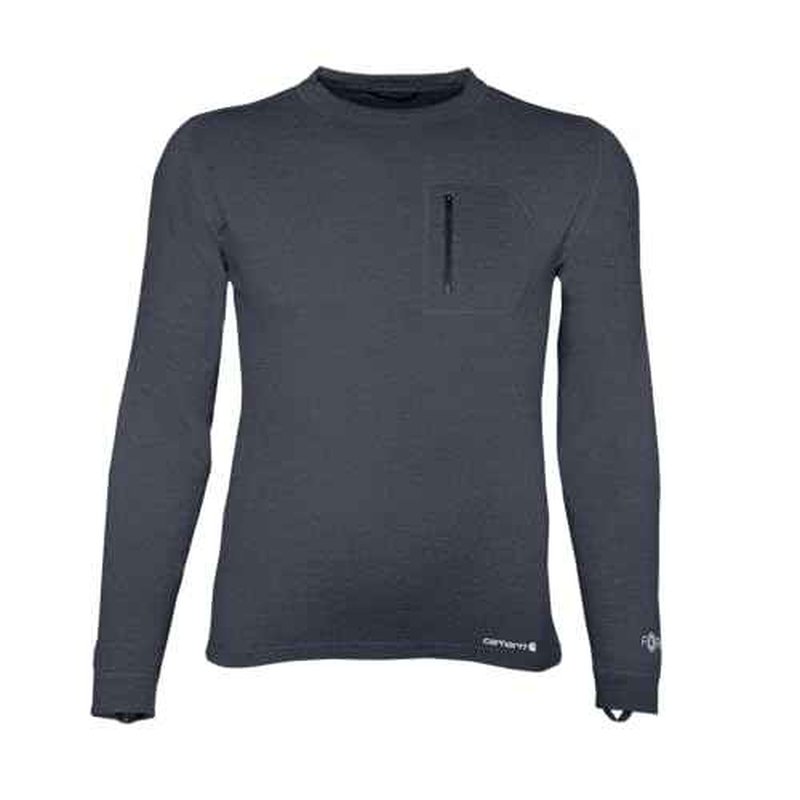 Carhartt Men's MBL110 Base Force¢ç Heavyweight Base Layer Crew - X-Large Tall - Navy Heather