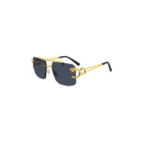 Technigadgets Codie Tinted Square Sunglasses Men's Rimless Double Bridge Glasses Mens Gifts