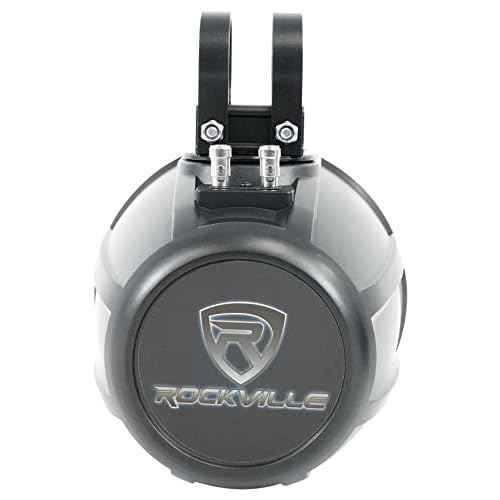 Rockville UT525B 5.25" Marine UTV/ATV Rollbar Wakeboard Tower Speakers, 280W Peak/70W RMS, IPX6 Waterproof, Swivel Mount, for Off-Road and Boat Use