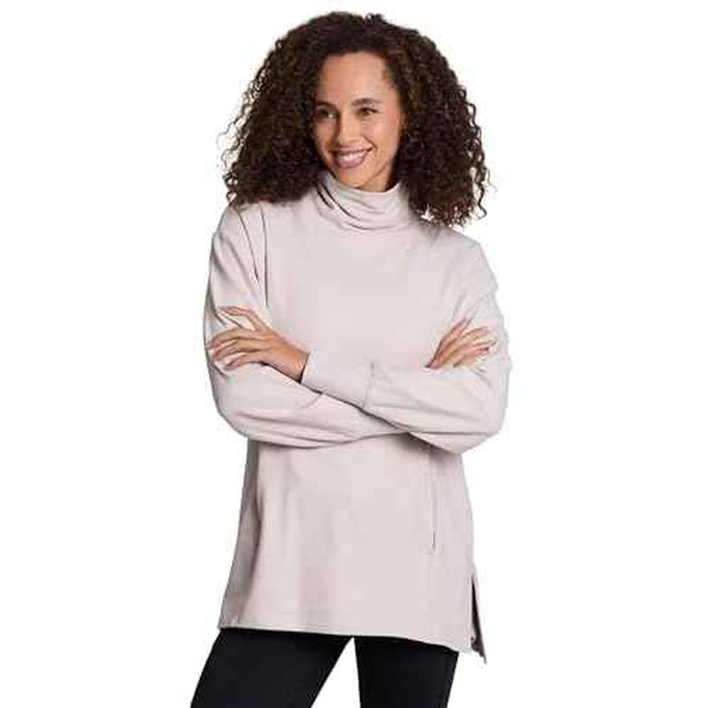 RBX Activewear Cowl Neck Sweater for Women, Lightweight Ultra Soft Plush Fleece Pullover Sweatshirt with Relaxed Fit