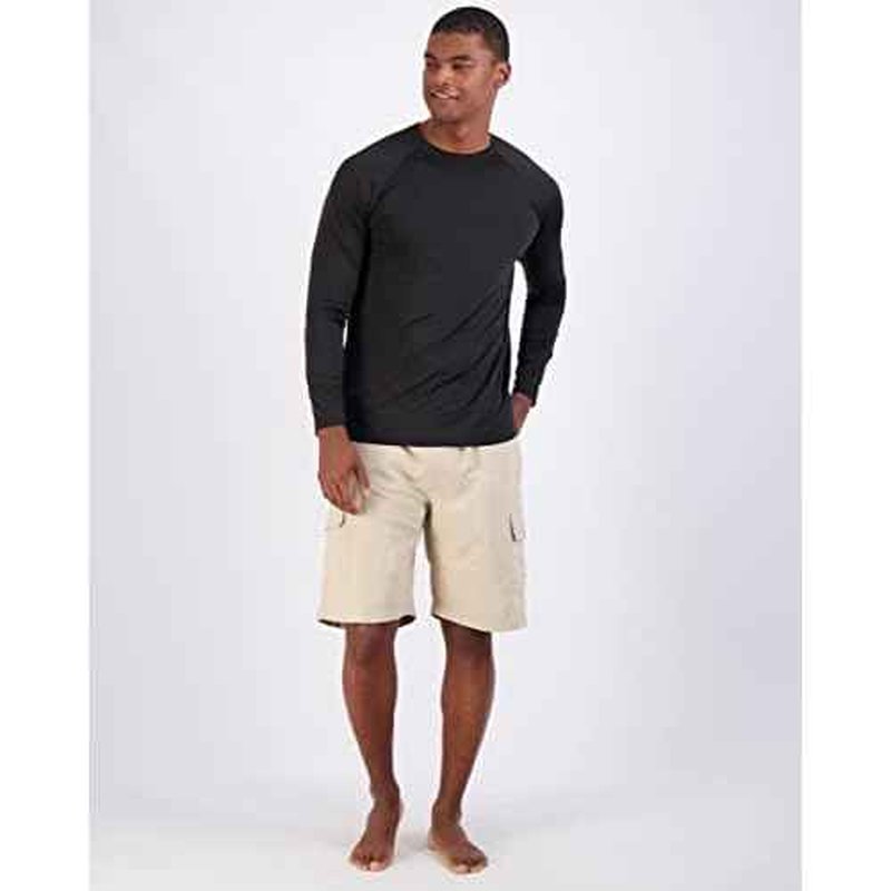 Real Essentials 4 Pack: Mens Long Sleeve Rash Guard Shirt UPF 50+ Swim Beach UV Sun Protection Fishing Quick Dry (Big & Tall)