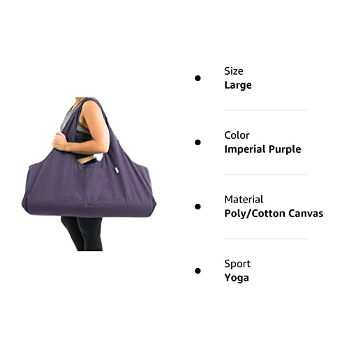 Yogiii Large Yoga Mat Carrier | The ORIGINAL YogiiiTotePRO Yoga Mat Bag | Yoga Bag for Mat and Blocks | Fits Most Size Mats (Imperial Purple)