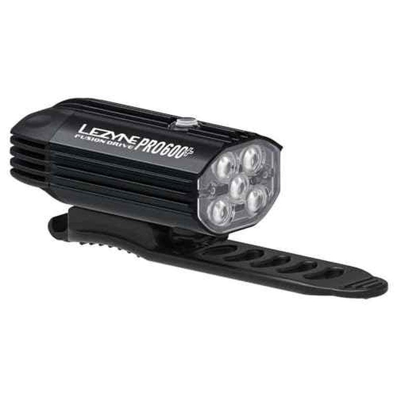 LEZYNE Fusion Drive Front Bicycle Light - Durable IPX7 Waterproof USB-C Rechargeable LED Bike Headlight with 3 Solid & 3 Flash Modes - Integrated Silicone Rubber Strap Mount - 500/600 Lumen Options