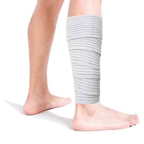 Elastic Lower Leg Calf Compression Support Bandage Sleeve Wrap for Women and Man, Shin Splint Guard for Football Runner, Basketball, Volleyball, Calf Pain Relief, Adjustable Plus Size (White)