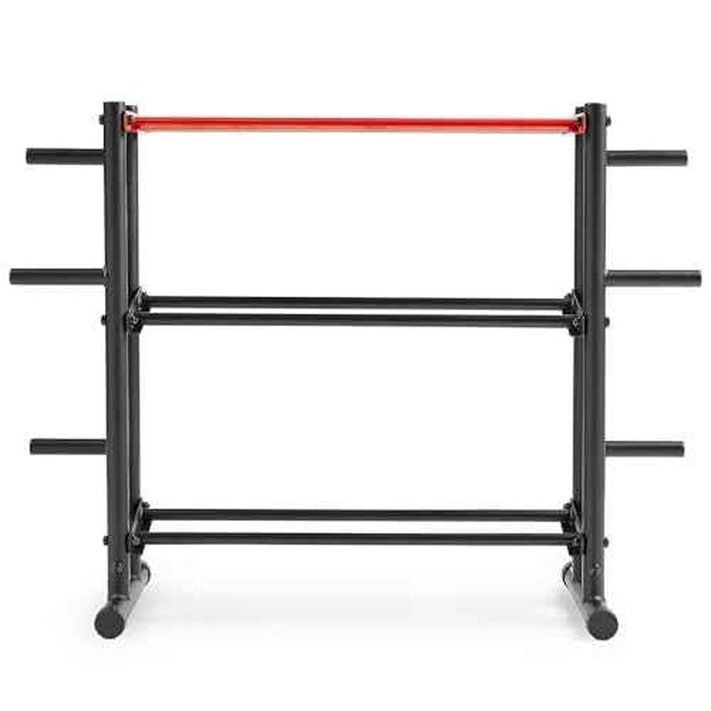 Sunny Health & Fitness Multi-Weight Storage Rack Stand for Dumbbells, Kettlebells, Olympic Weight Plates, Barbell, Medicine Ball