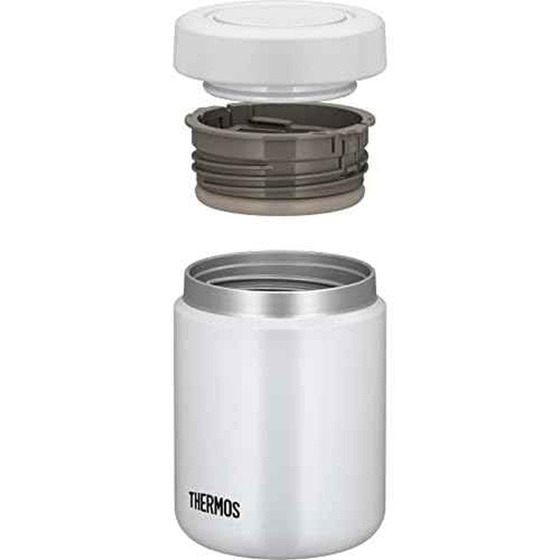 Thermos JBR-501 WHGY Vacuum Insulated Soup Jar, 16.9 fl oz (500 ml), White Gray, Standard Model, Hot & Cold Clean, Easy to Clean, Round Mouth Design