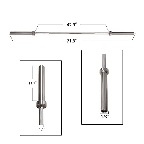 Signature Fitness Olympic Bar for Weightlifting and Power Lifting Barbell, 700-Pound Capacity (6' Feet, Silver)