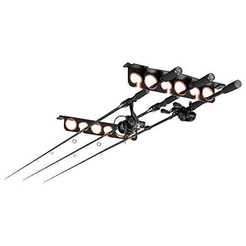 KastKing SafeGuard Fishing Rod Holder for Garage, Wall or Ceiling Mounted Fishing Rod Rack Storage Organizer, Fishing Pole Holder Holds 6 Rods or Combos in Less Than 18 Inches