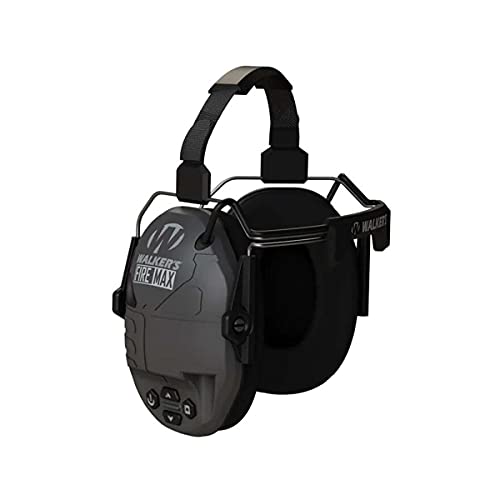 Walker's Rechargeable Lightweight Shooting Hunting Range Electronic Slim Low Profile Hearing Protection FireMax Behind The Neck Earmuffs