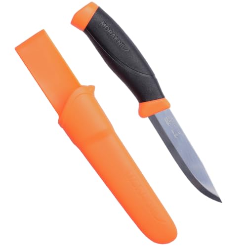 Morakniv Companion Fixed Blade Outdoor Knife with Sandvik Stainless Steel Blade, 4.1-Inch, Orange (M-11824)