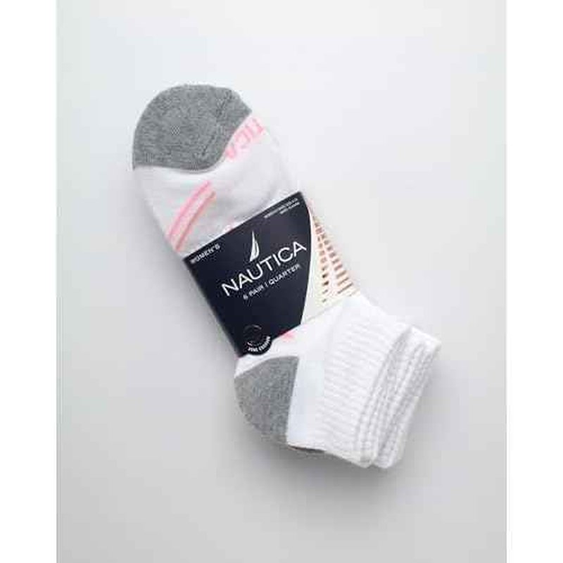 Nautica Womens Quarter Socks - 6 Pack Breathable Cushioned Athletic Performance Ankle Socks for Women (Sizes: 4-10)